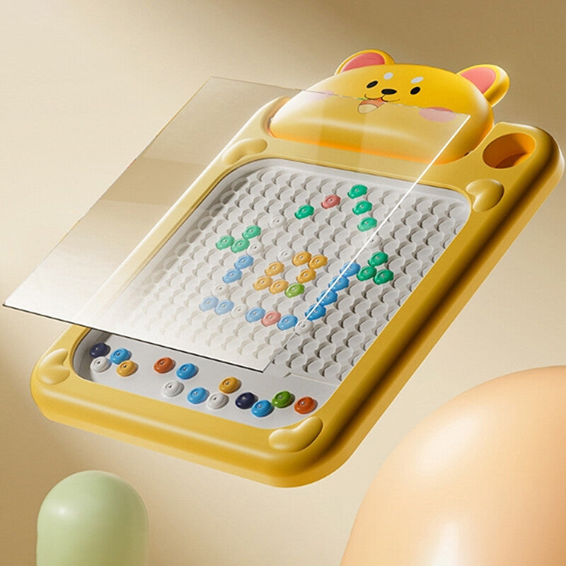 ✨✨Cartoon Magnetic Drawing Board – Shiba & Bear Bead Drawing Toy for Kids