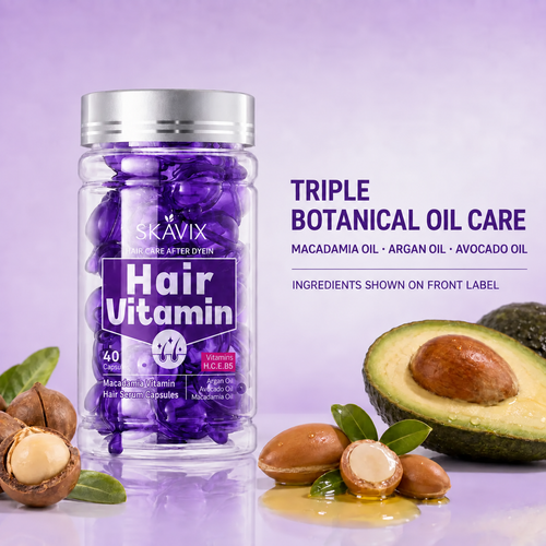 💜 SKAVIX™ Hair Vitamin Capsules – Tame Frizz, Nourish Dry Hair & Boost Shine ✨ | 40 Capsules
