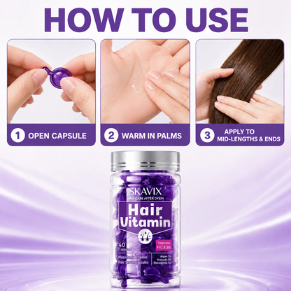 💜 SKAVIX™ Hair Vitamin Capsules – Tame Frizz, Nourish Dry Hair & Boost Shine ✨ | 40 Capsules