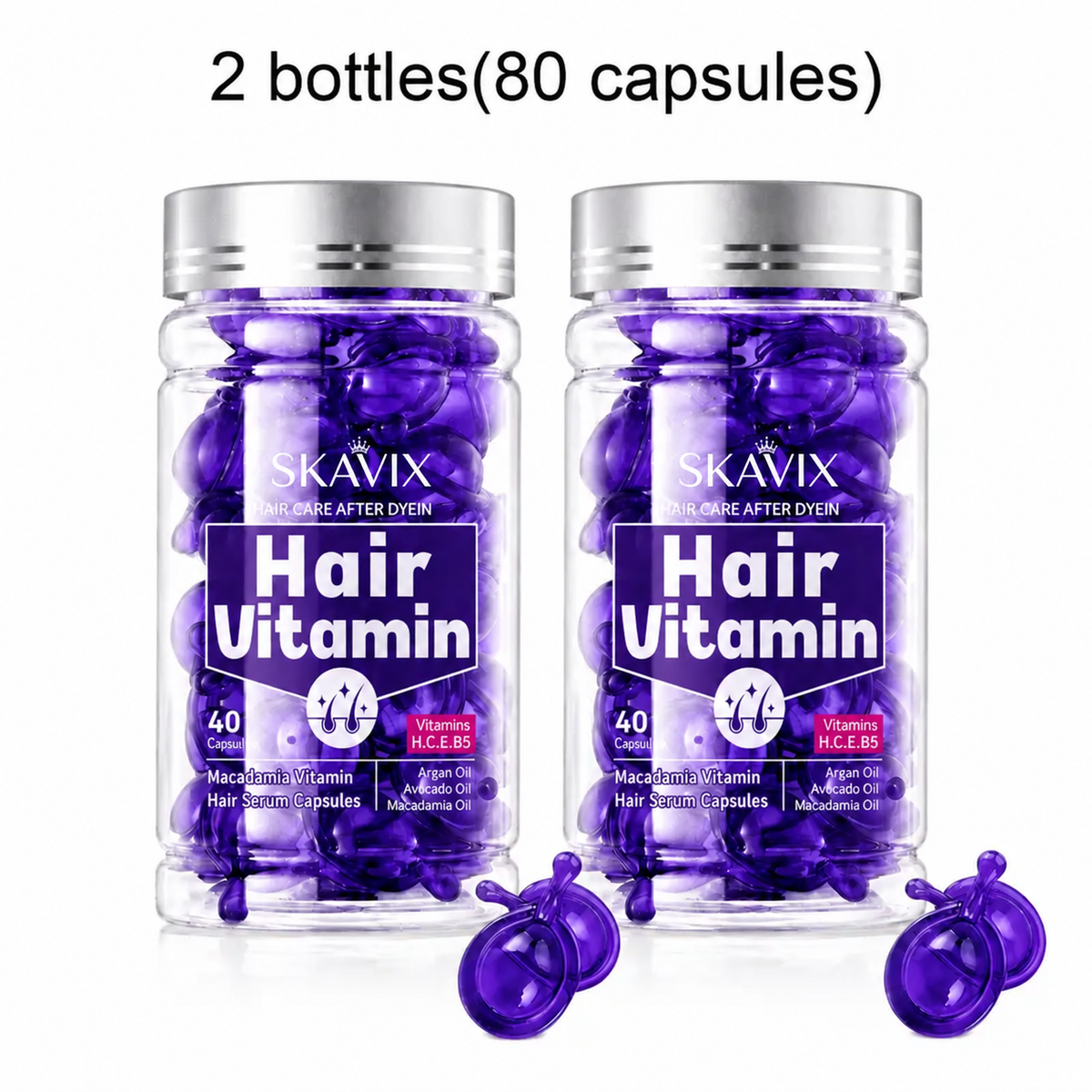 💜 SKAVIX™ Hair Vitamin Capsules – Tame Frizz, Nourish Dry Hair & Boost Shine ✨ | 40 Capsules
