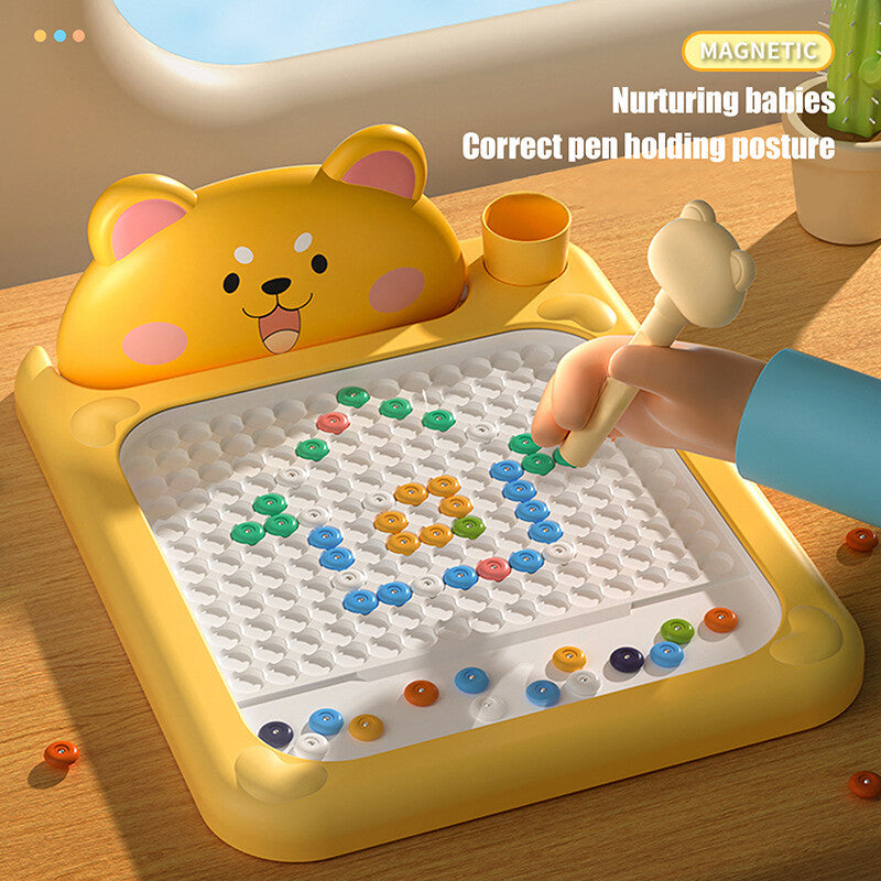 ✨✨Cartoon Magnetic Drawing Board – Shiba & Bear Bead Drawing Toy for Kids
