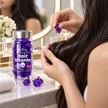 💜 SKAVIX™ Hair Vitamin Capsules – Tame Frizz, Nourish Dry Hair & Boost Shine ✨ | 40 Capsules