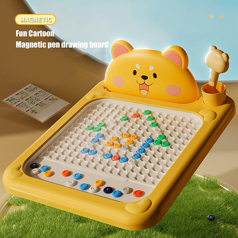 ✨✨Cartoon Magnetic Drawing Board – Shiba & Bear Bead Drawing Toy for Kids