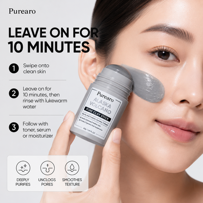 🌋 Purearo Clay Mask Stick Deep Pore Cleanse for Smoother Skin ✨