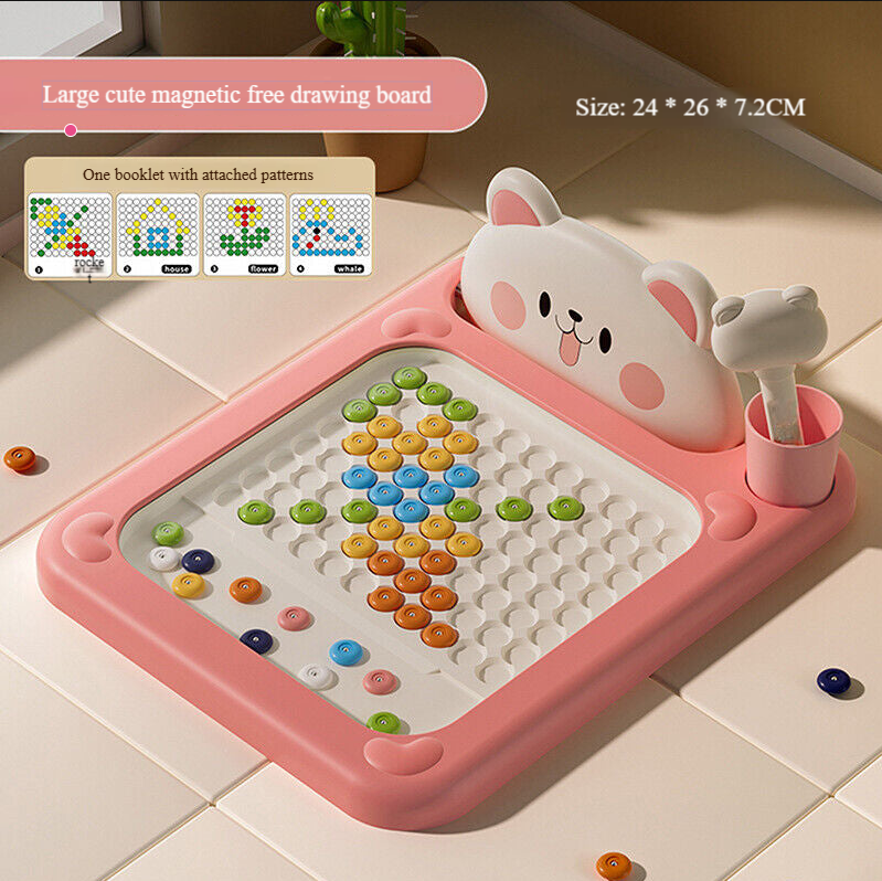 ✨✨Cartoon Magnetic Drawing Board – Shiba & Bear Bead Drawing Toy for Kids
