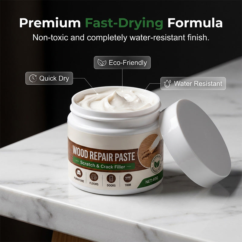 🏠Furniture & Floor Repair Paste – Works on tables, cabinets & wooden floors. Covers scuffs & peeling. No more ugly scratches!